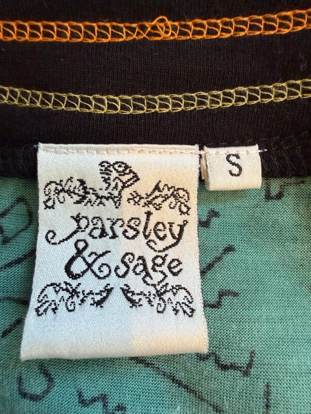 Parsley & Sage Patchwork Jersey Knit Tunic Top Dress Sz S Lagenlook Art to Wear - Picture 6 of 10